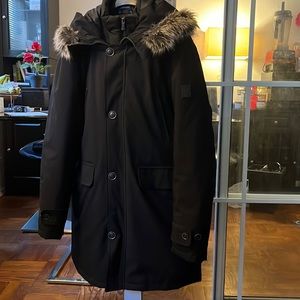 LONDON FOG MEN'S SNORKEL PARKA WITH FAUX-FUR TRIM
